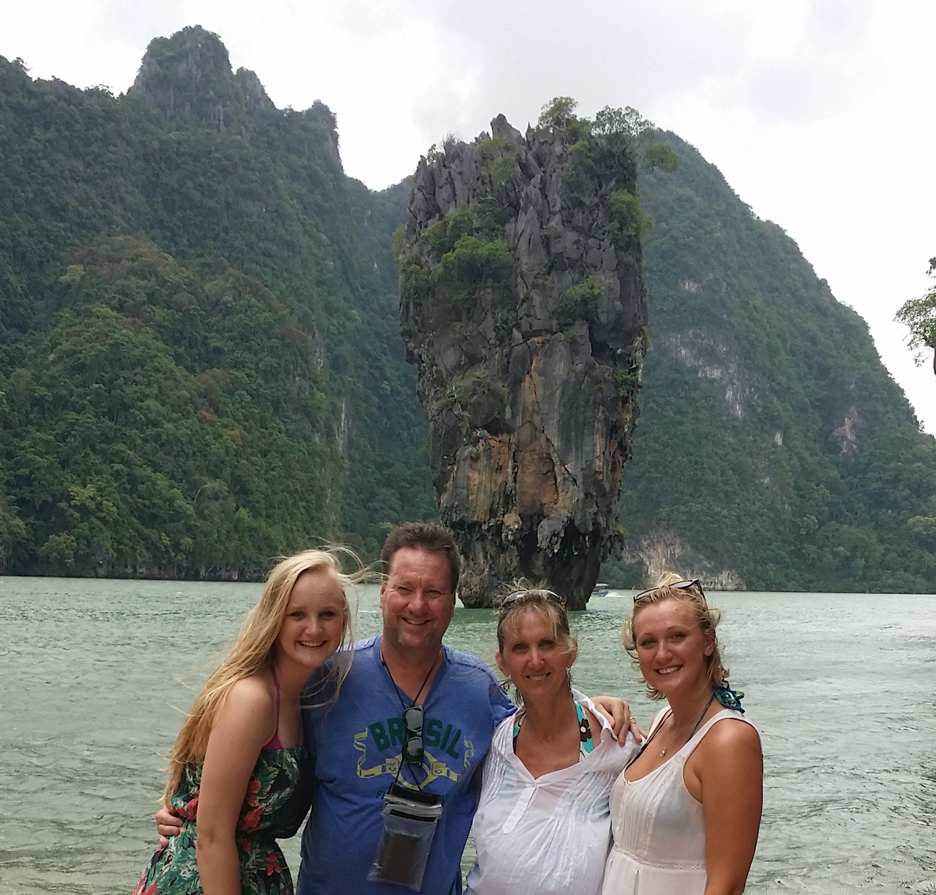 Family at James Bond Island Phang Nga Bay Phuket Thailand July 2014